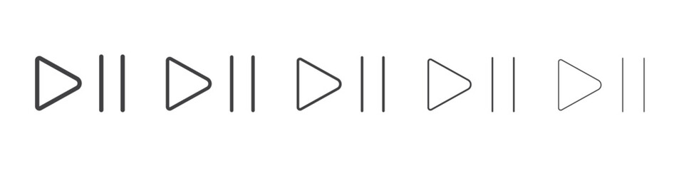 Play pause icon flat simple outline logo