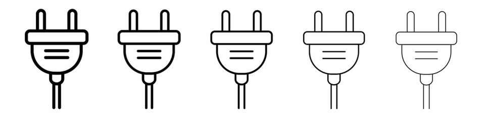 Plug adapter icon flat simple outline logo