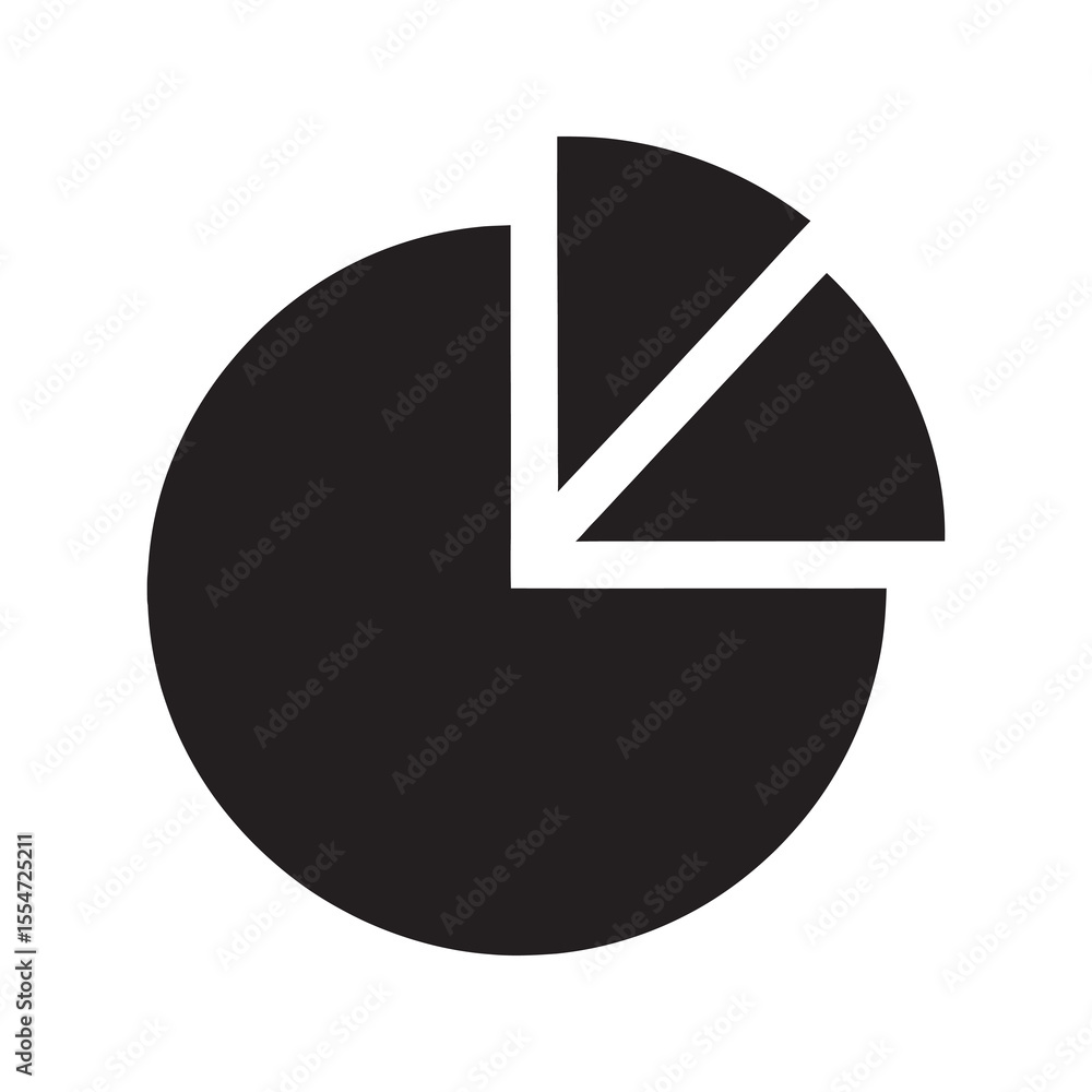 Poster pie chart icon for business data analysis representing statistics and market share in a financial re
