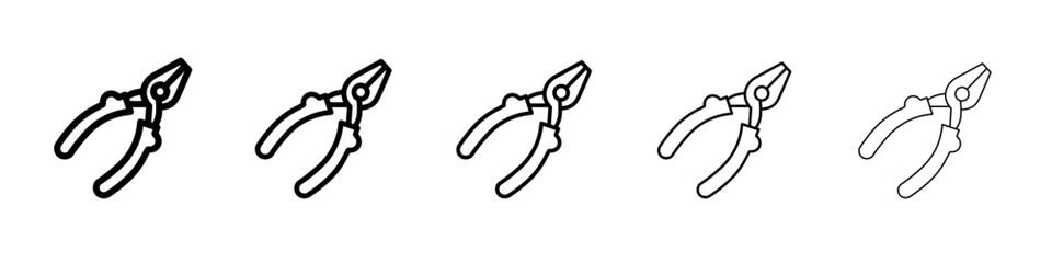 Plumber pliers icon flat simple outline logo