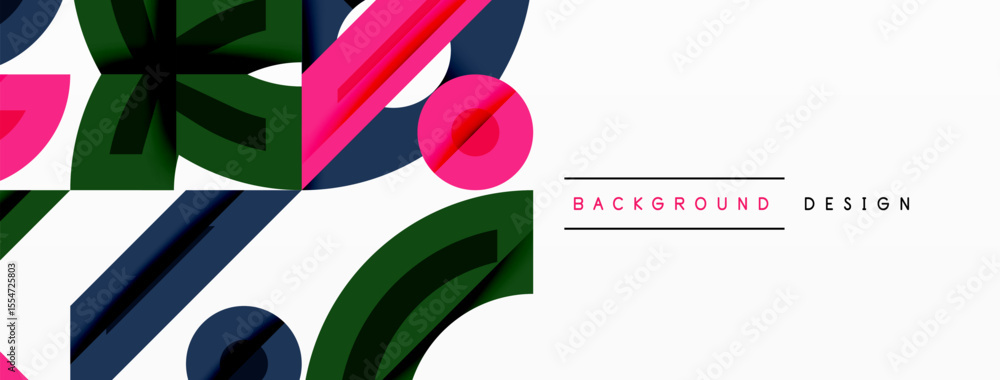 Poster Abstract floral pattern. Vivid colors, geometric shapes create dynamic composition. Modern design element for backgrounds.
