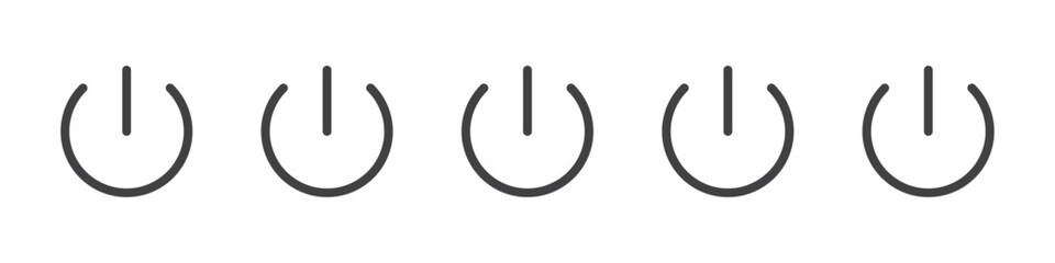 Power icon flat simple outline logo