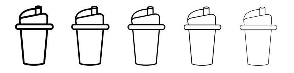 Protein shake icon flat simple outline logo