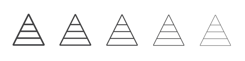 Pyramid chart icon flat simple outline logo