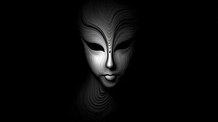 Mysterious Masked Portrait In Low Light