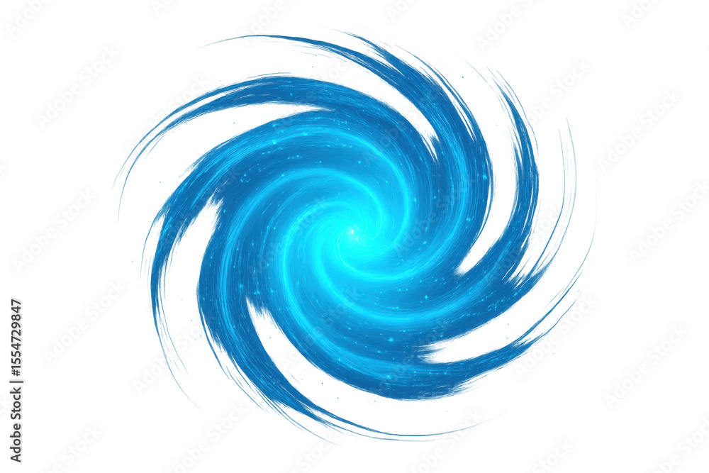 Poster glowing blue vortex spinning on transparent background, creating mesmerizing visual effect for vario