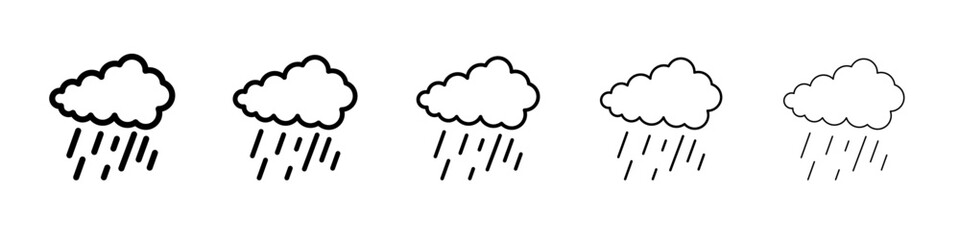 Rain icon flat simple outline logo