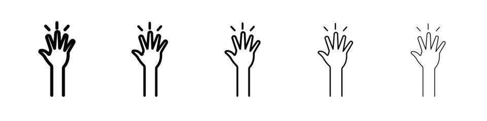 Fototapeta premium Raised Hand icon flat simple outline logo