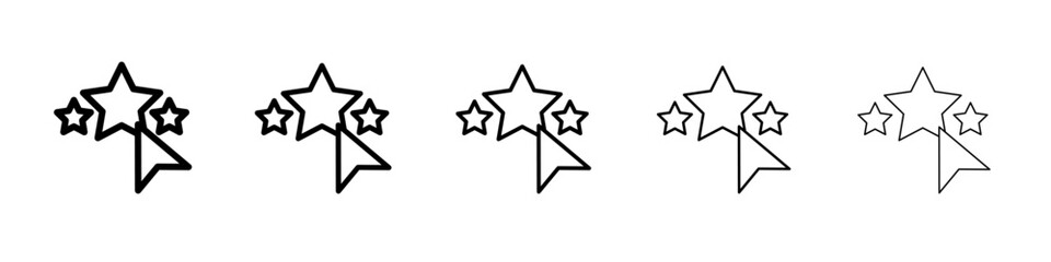 Rating star icon flat simple outline logo