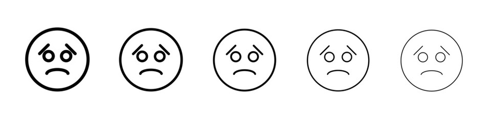Regret expression icon flat simple outline logo