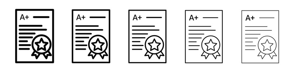 Report card icon flat simple outline logo