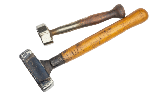 Household tool kit with hammer and screwdriver Transparent background, PNG file