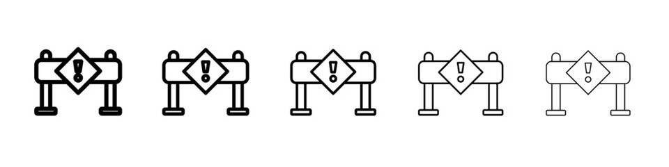 Roadblock icon flat simple outline logo