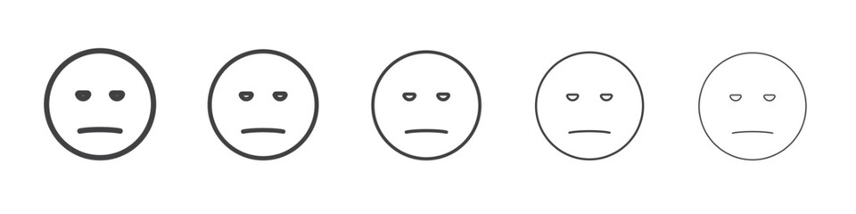 Sad icon flat simple outline logo