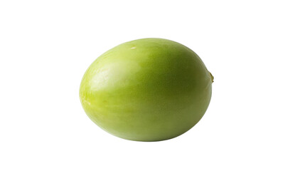 Green papaya with smooth skin, unripe version used in salads, Transparent background, PNG file