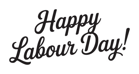 Happy Labour Day Cursive Script  Elegant Holiday Greeting Vector
