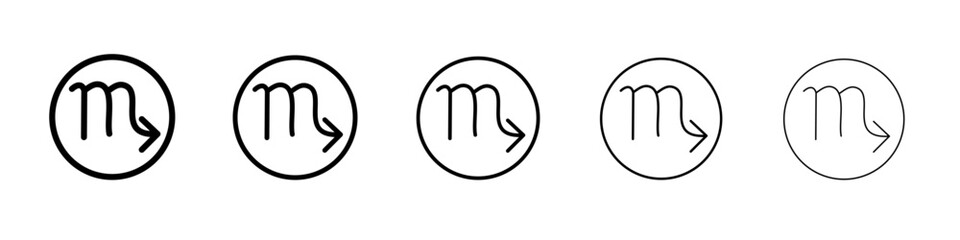 Scorpio zodiac sign icon flat simple outline logo