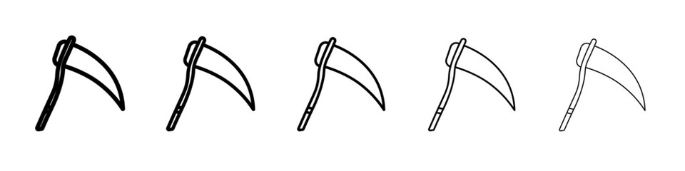 Scythe icon flat simple outline logo