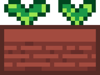 Flower leaves Pixel art in pot