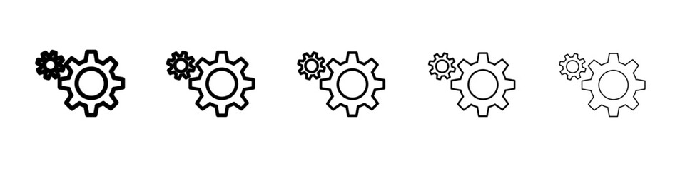Settings gear icon flat simple outline logo