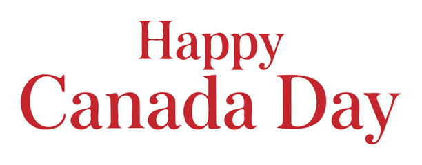 Classic "Happy Canada Day" Text in Red Serif Font
