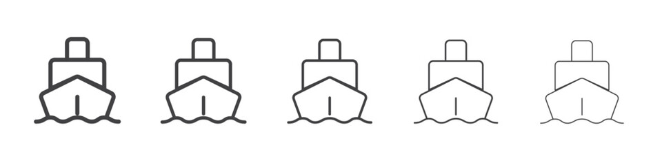 Ship icon flat simple outline logo