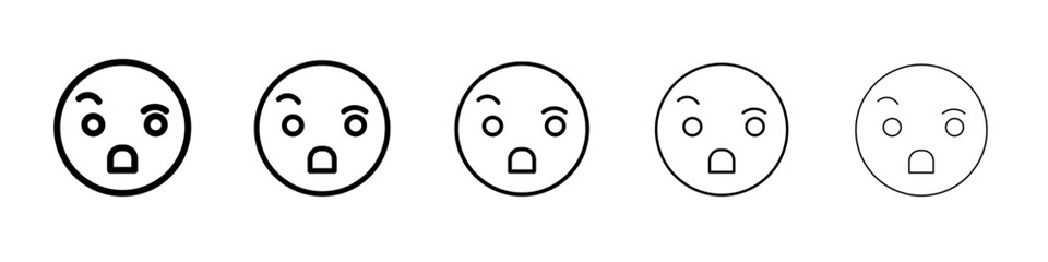 Shocked Girl icon flat simple outline logo