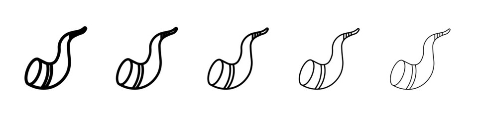 Obraz premium Shofar icon flat simple outline logo
