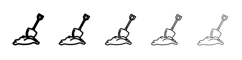 Shovel icon flat simple outline logo