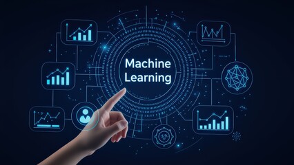 Fototapeta premium Advanced Technology Concepts: Machine Learning Visual Overview