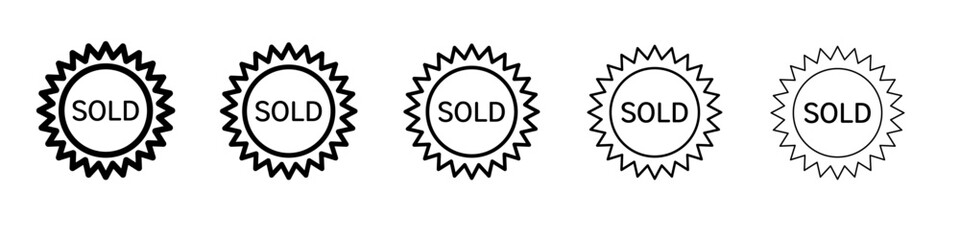 Sold icon flat simple outline logo