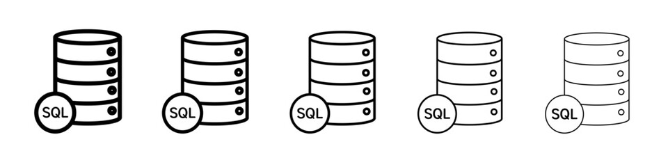 SQL server icon flat simple outline logo