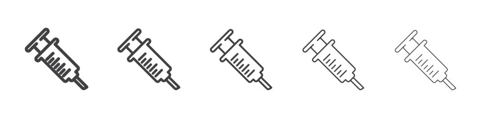 Syringe icon flat simple outline logo