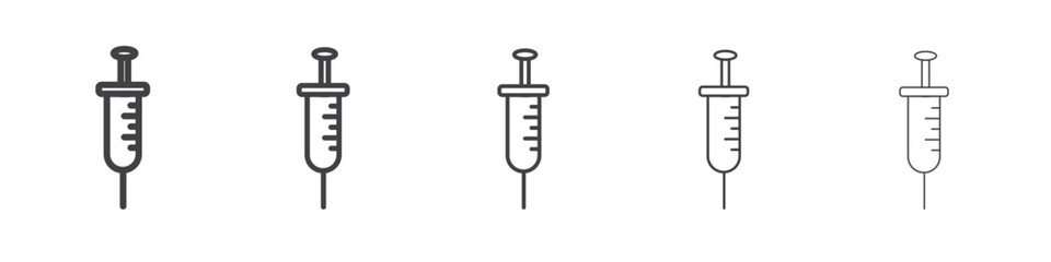 Syringe icon flat simple outline logo