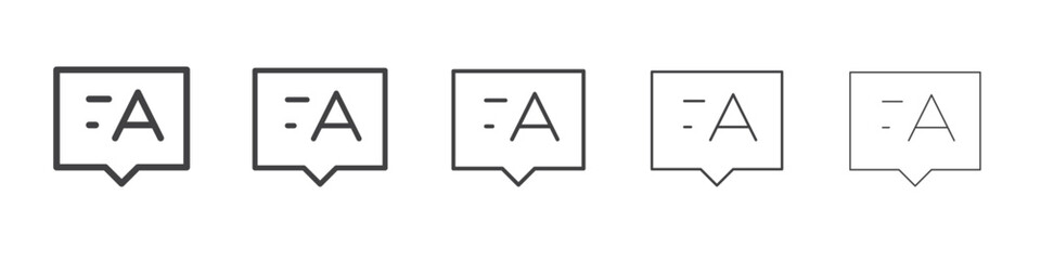 Text message icon flat simple outline logo