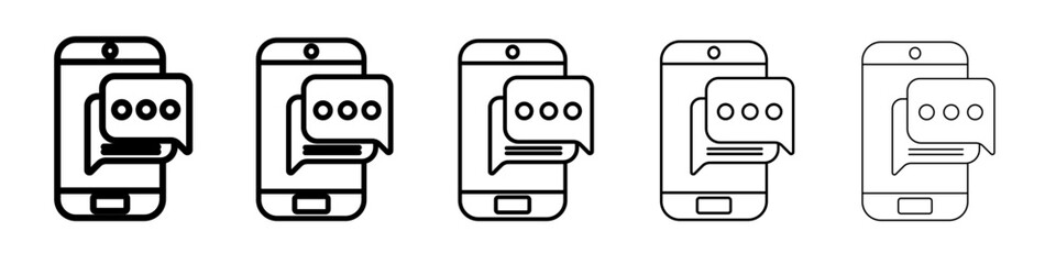 Text message icon flat simple outline logo