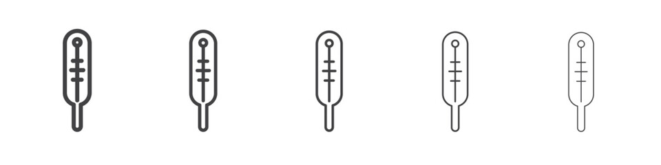 Thermometer icon flat simple outline logo