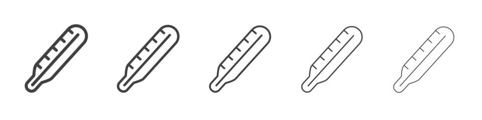 Thermometer icon flat simple outline logo