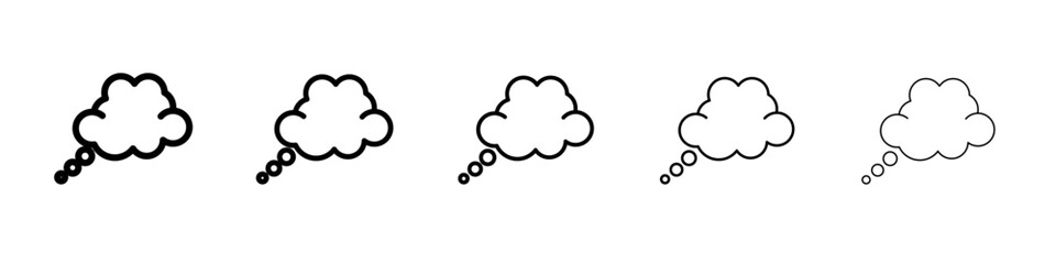 Think bubble icon flat simple outline logo