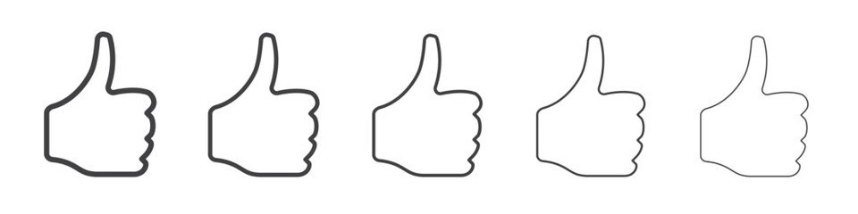 Thumbs up icon flat simple outline logo