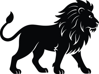 lion,walking,strong,animal,big,cat,predator,mane,wild,roar,king,safari,jungle,step,fur,power,tail,paws,africa,pride,alert,muscle,move,grace,Vector,silhouette