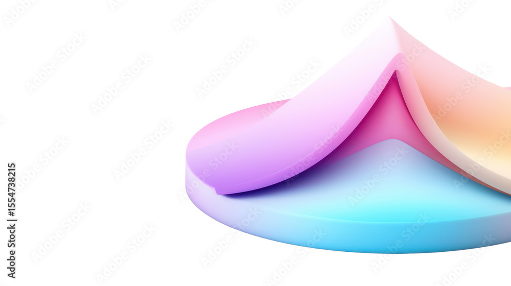 Poster abstract geometric shapes with soft pastel colors and smooth gradients for modern design projects