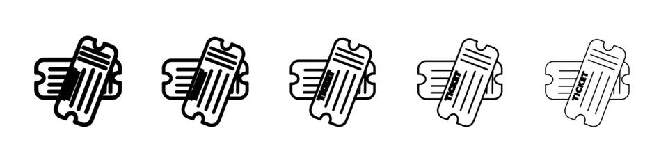 Ticket icon flat simple outline logo