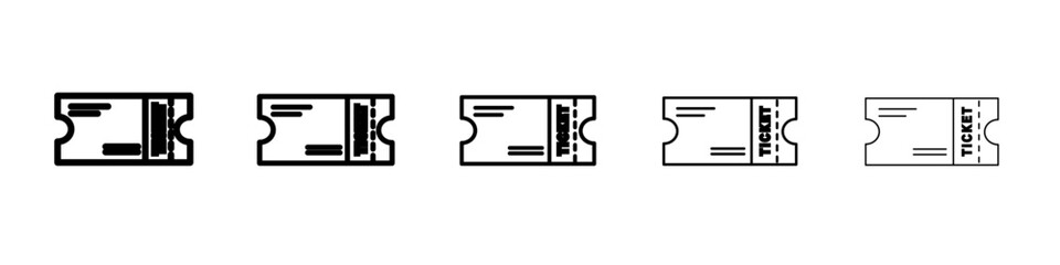 Ticket stub icon flat simple outline logo