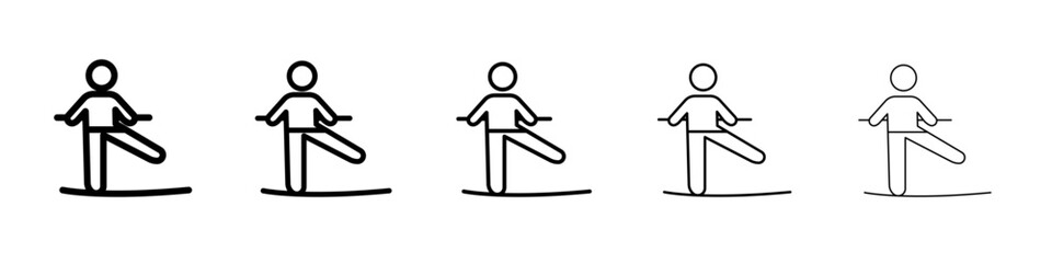 Tightrope walker icon flat simple outline logo