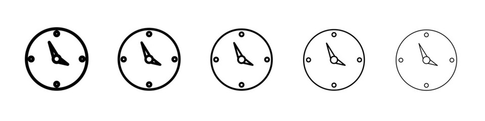 time clock watch icon flat simple outline logo