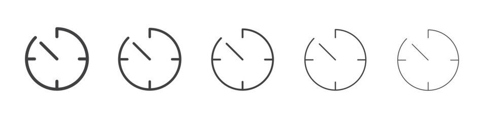 Time progress icon flat simple outline logo