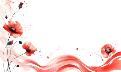 Background of flowers and waves.