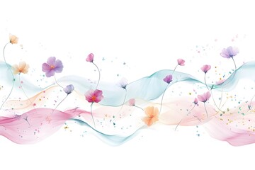 Background of flowers and waves.