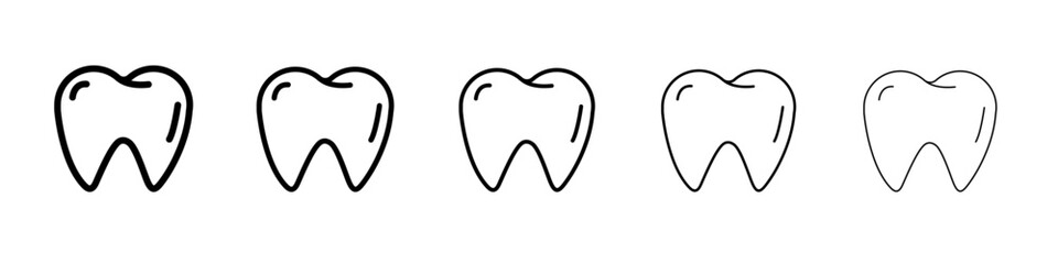 Tooth icon flat simple outline logo